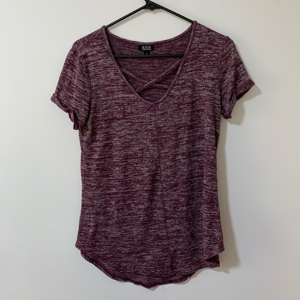 Heathered maroon shirt